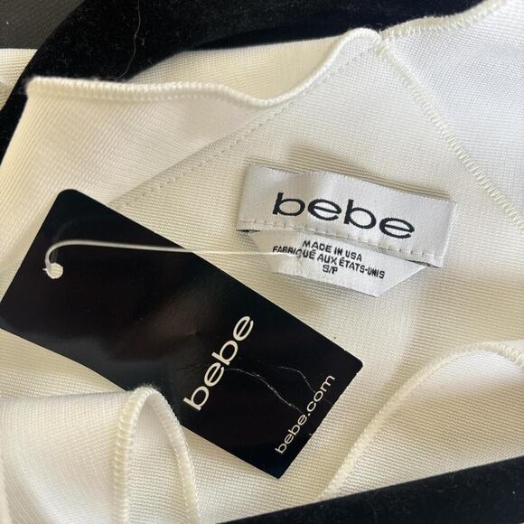 Y2K VINTAGE DEADSTOCK BEBE WHITE BANDAGE CROP‎ TANK SMALL NWT. - Picture 6 of 6